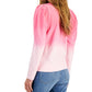 Tommy Hilfiger Blusa Feminina Manga Longa Algodão Ombré Rosa Tamanho P