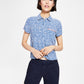 Camisa Tommy Jeans Feminina Estampa Floral Azul Tamanho XS