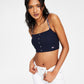 Sutiã com fecho canelado Tommy Jeans feminino, tamanho médio, azul