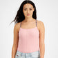 Tommy Jeans Feminino Canelado Alcinhas Finas Rosa Tamanho Médio
