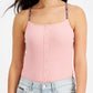 Tommy Jeans Feminino Canelado Alcinhas Espaguete Rosa Tamanho X-S