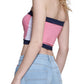 Tommy Jeans Feminino Color Block Bandeau Rosa Tamanho P