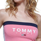 Tommy Jeans Feminino Color Block Bandeau Rosa Tamanho P