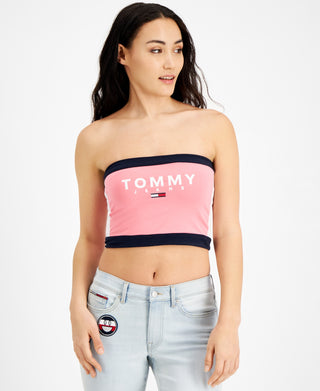 Tommy Jeans Feminino Color Block Bandeau Rosa Tamanho X-S