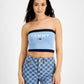 Tommy Jeans Feminino Color Block Bandeau Azul Tamanho X-Grande