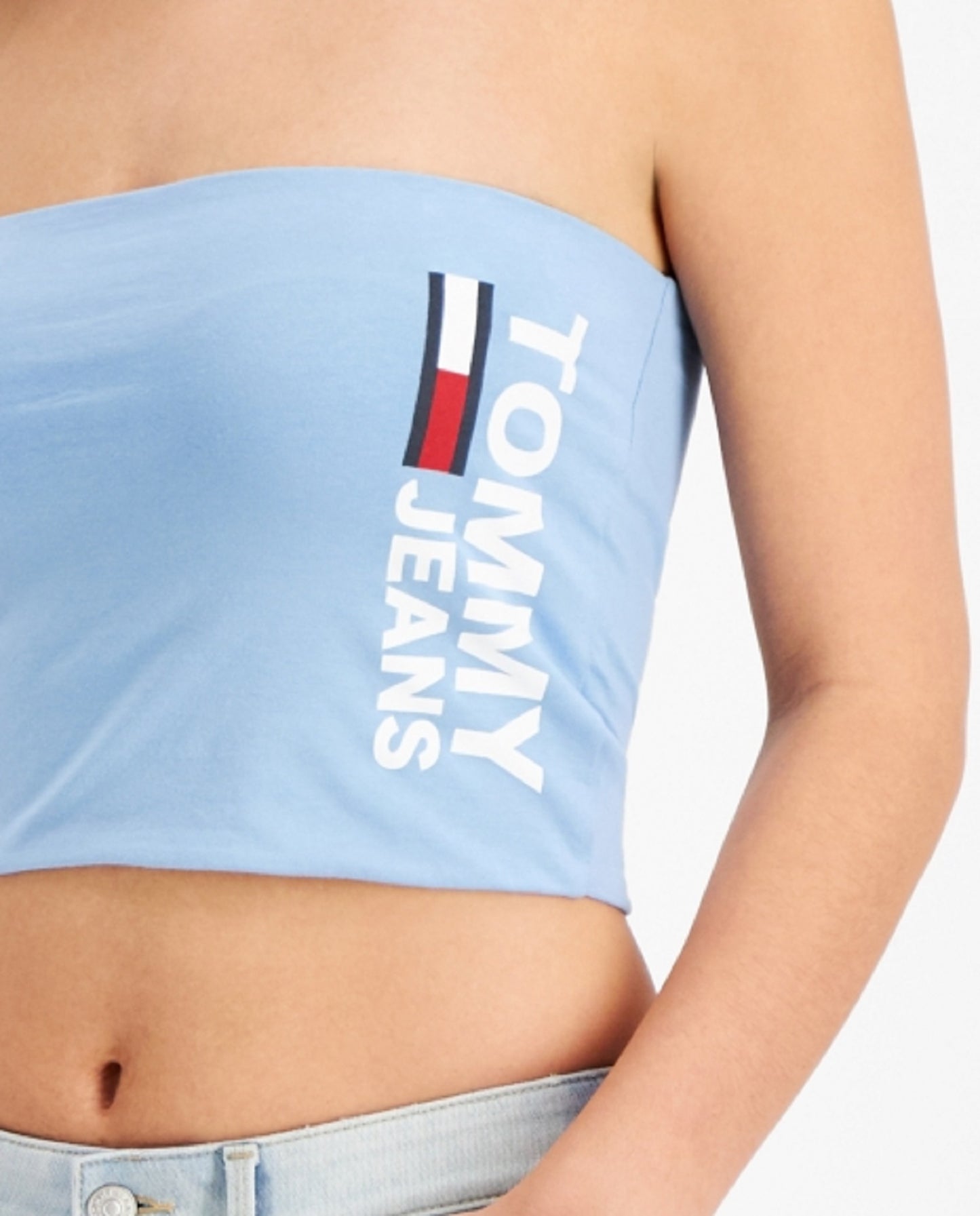 Tommy Jeans Feminino Fused Logo Bandeau Azul Tamanho X-S
