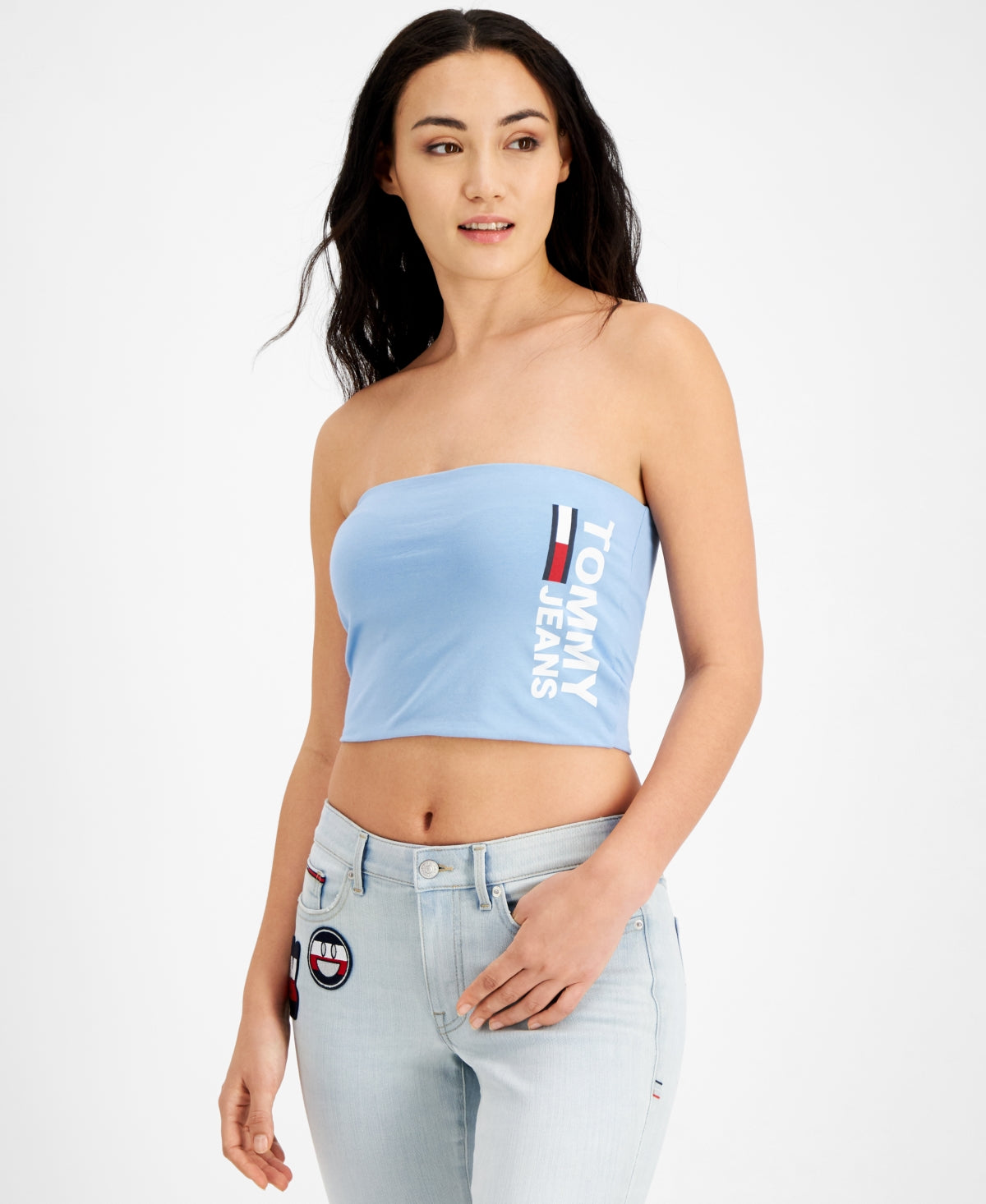 Tommy Jeans Feminino Fused Logo Bandeau Azul Tamanho X-S