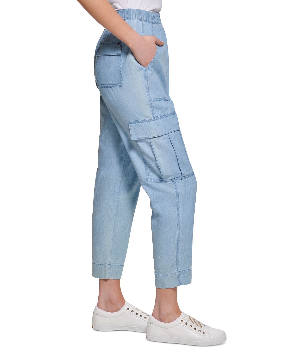 Calça Tommy Hilfiger Feminina Cambraia Azul Tamanho Grande