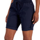 Tommy Hilfiger Shorts utilitário feminino liso com punho enrolado, azul, tamanho grande