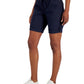 Tommy Hilfiger Shorts utilitário feminino liso com punho enrolado, azul, tamanho grande