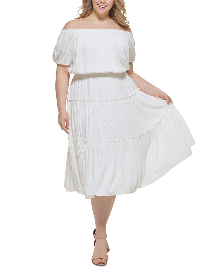 Vestido tomara que caia Tommy Hilfiger feminino, branco, tamanho 20W
