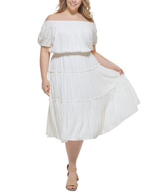 Vestido tomara que caia Tommy Hilfiger feminino, branco, tamanho 20W