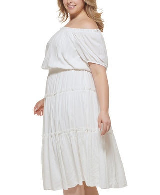 Vestido tomara que caia Tommy Hilfiger feminino, branco, tamanho 20W