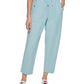 Calça curta Tommy Hilfiger feminina lisa, azul, tamanho médio