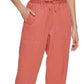 Calça curta Tommy Hilfiger feminina lisa, rosa, tamanho pequeno