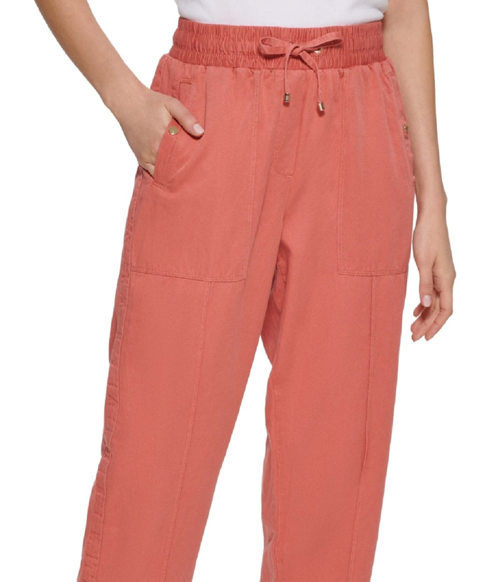 Calça curta Tommy Hilfiger feminina lisa, rosa, tamanho pequeno