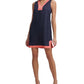 Vestido feminino Tommy Hilfiger Petite Colorblocked Shift Azul Tamanho 12 Petite