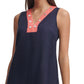 Vestido feminino Tommy Hilfiger Colorblocked azul tamanho 10 pequeno
