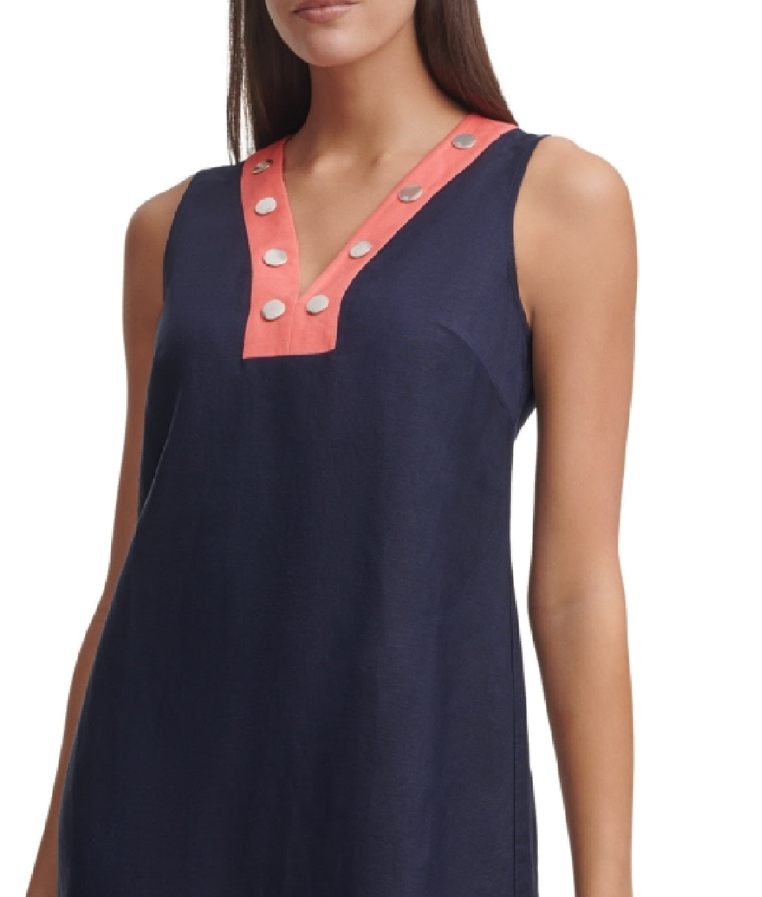 Vestido feminino Tommy Hilfiger Colorblocked azul tamanho 10 pequeno