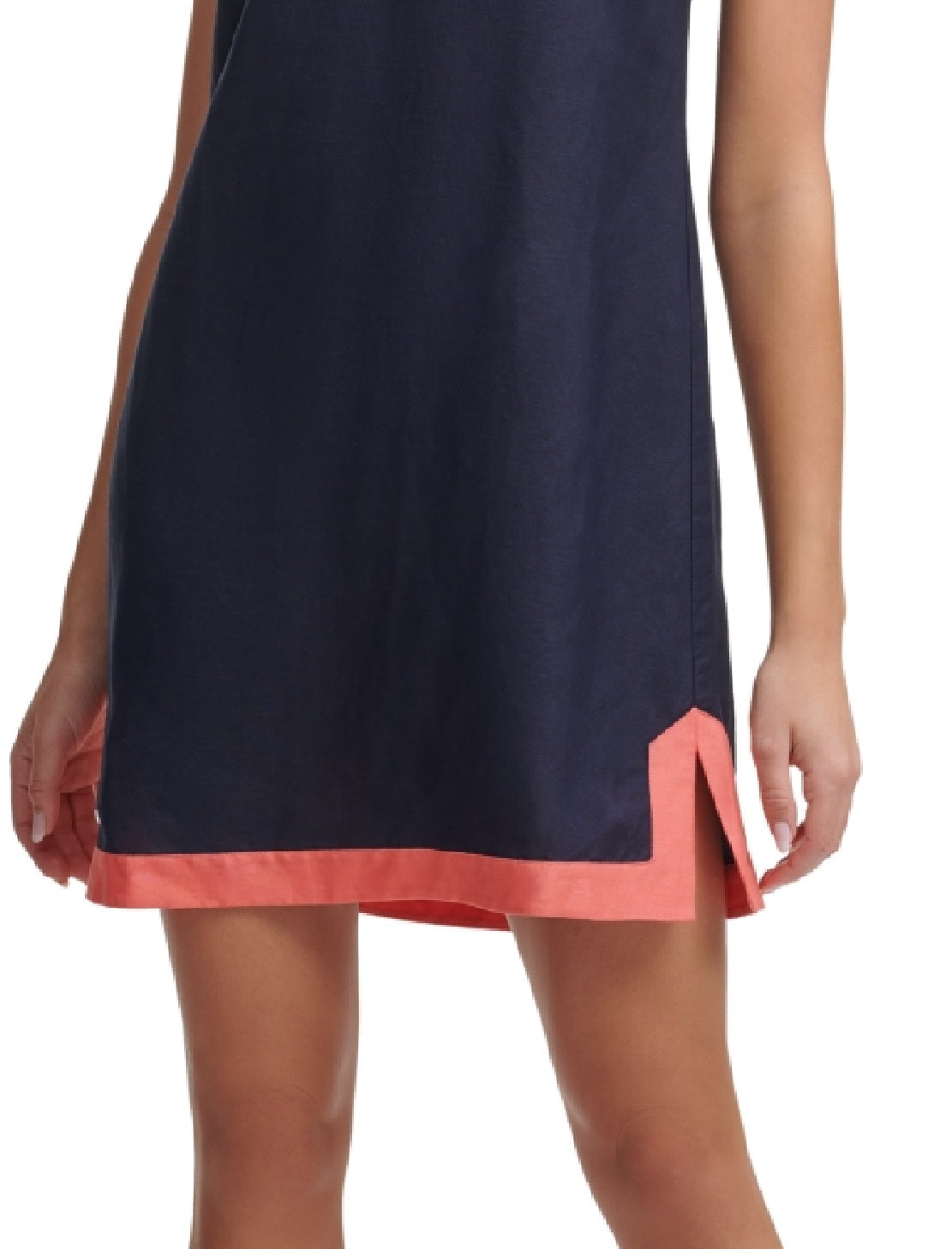 Vestido feminino Tommy Hilfiger Colorblocked azul tamanho 10 pequeno