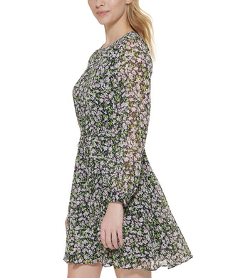 Vestido Tommy Hilfiger Daisy Garden Godet Fit &amp; Flare Feminino Rosa Tamanho 6 Petite