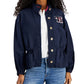 Jaqueta Tommy Hilfiger Feminina com Logotipo Azul Tamanho X-G