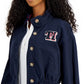 Jaqueta Tommy Hilfiger Feminina com Logotipo Azul Tamanho X-G