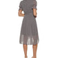 Vestido midi estampado feminino Tommy Hilfiger, preto, tamanho 10