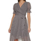 Vestido midi estampado feminino Tommy Hilfiger, preto, tamanho 10