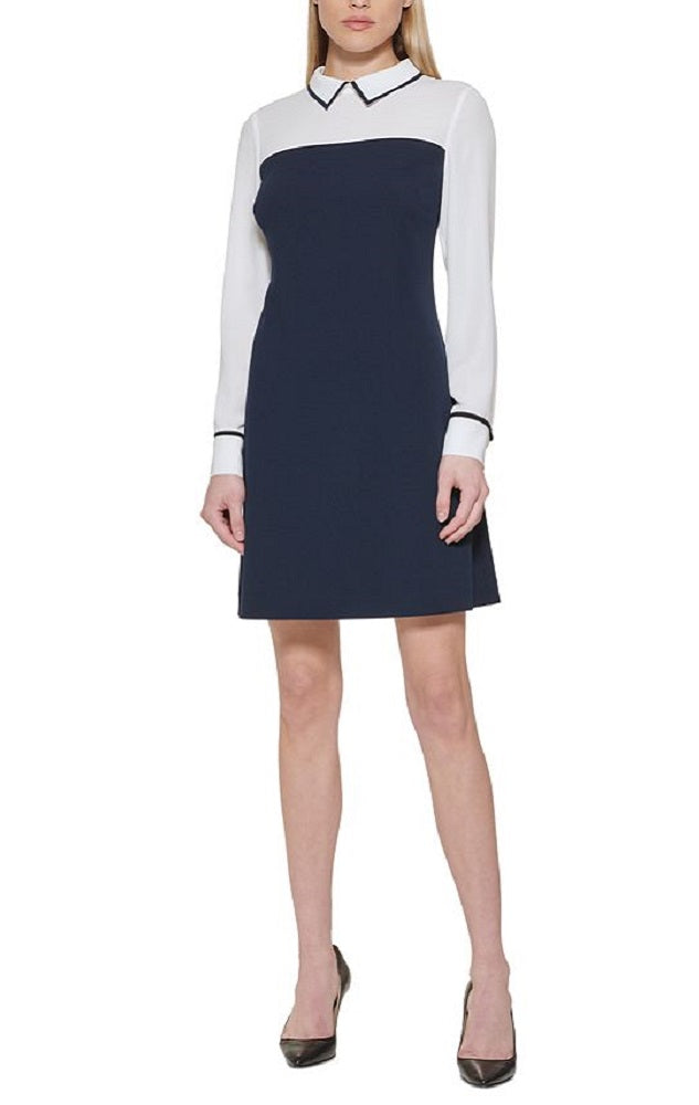 Vestido tubinho com gola Tommy Hilfiger feminino, azul, tamanho 4