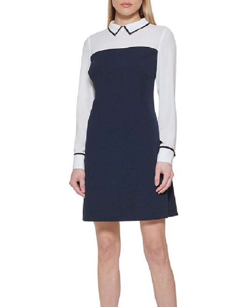 Vestido tubinho com gola Tommy Hilfiger feminino, azul, tamanho 4
