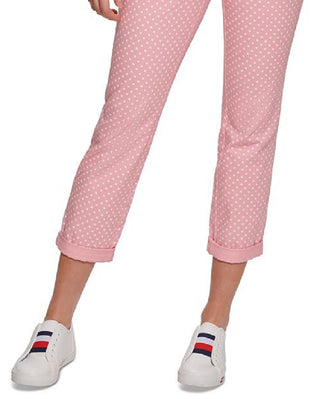 Calça Chino Tommy Hilfiger Feminina com Estampa de Bolinhas Rosa Tamanho 10