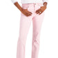 Calça jeans feminina Tommy Hilfiger Tribeca Th Flex com perna reta e bainha crua, rosa, tamanho 8