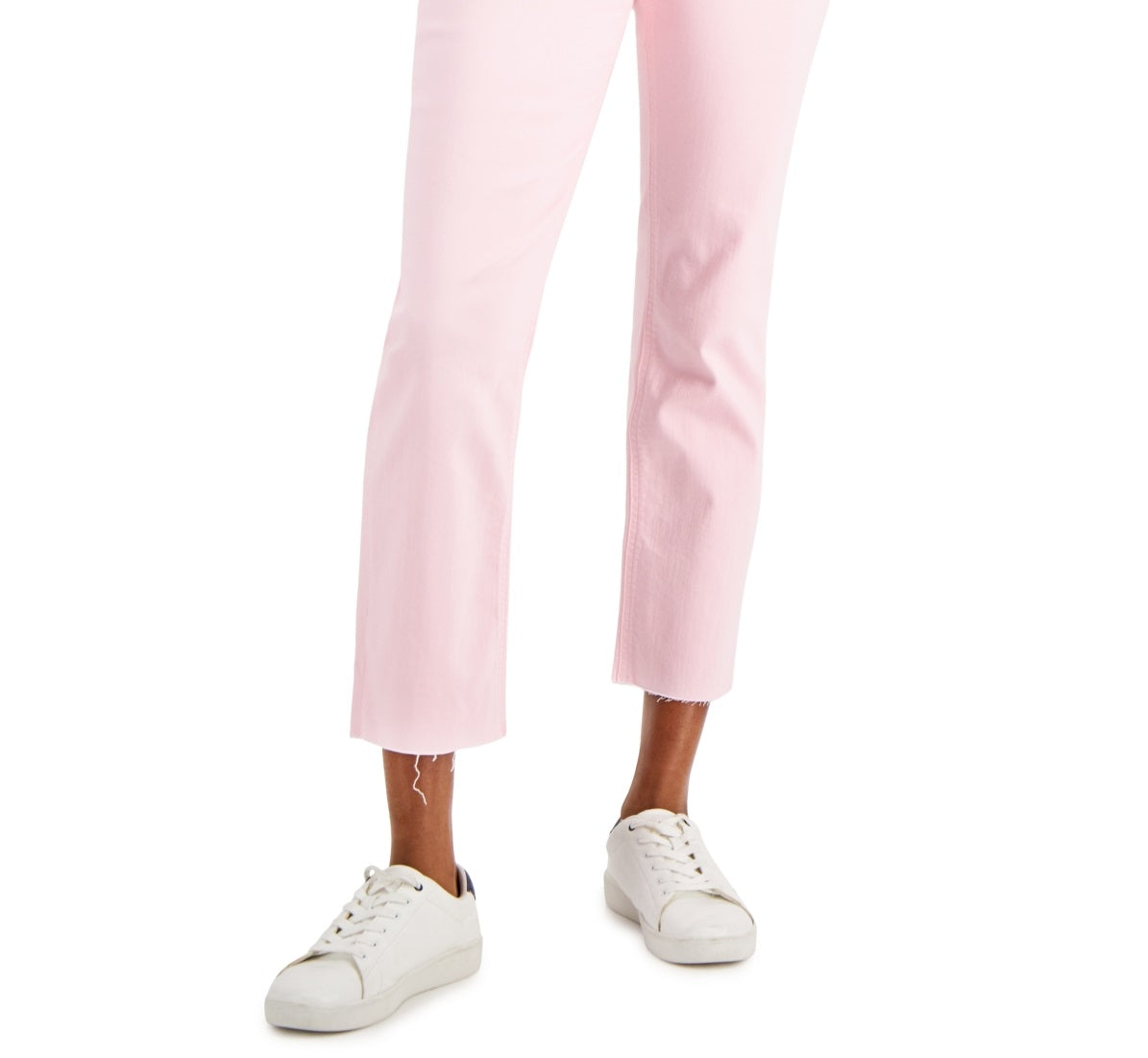 Calça jeans feminina Tommy Hilfiger Tribeca Th Flex com perna reta e bainha crua, rosa, tamanho 8