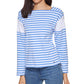 Tommy Hilfiger Blusa Feminina de Algodão com Gola Quadrada Azul Tamanho P