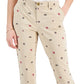 Calça Chino Tommy Hilfiger Feminina Th Flex Hampton com Estampa de Logotipo Marrom