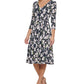 Vestido midi feminino Tommy Hilfiger com estampa floral, azul, tamanho 16