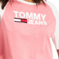 Camiseta de beisebol feminina Tommy Jeans Fused Logo, tamanhos variados, pequena