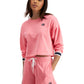 Tommy Jeans Moletom Cropped Oversized Feminino Rosa Tamanho Médio