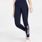 Calça legging feminina Tommy Jeans com estampa de logotipo lateral, azul, tamanho X-S