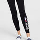 Calça legging feminina Tommy Jeans com estampa de logotipo lateral, preta, tamanho pequeno
