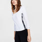 Camiseta Tommy Jeans Feminina Gola Quadrada com Logotipo, Branca, Tamanho Grande