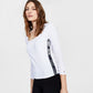 Camiseta Tommy Jeans Feminina Gola Quadrada com Logotipo, Branca, Tamanho Grande