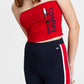 Tommy Jeans Feminino Fused Logo Bandeau Vermelho Tamanho Pequeno