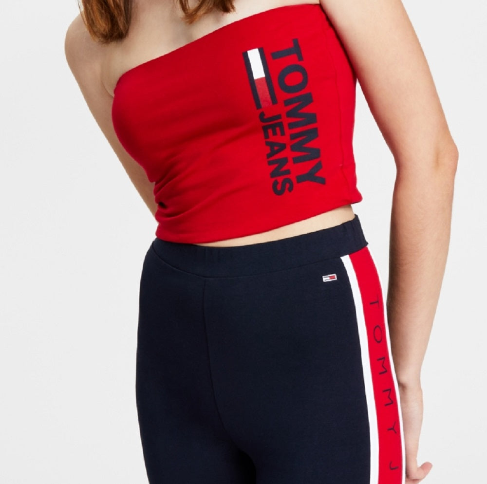 Tommy Jeans Feminino Fused Logo Bandeau Vermelho Tamanho Pequeno