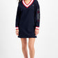 Vestido moletom com acabamento contrastante Tommy Jeans feminino azul