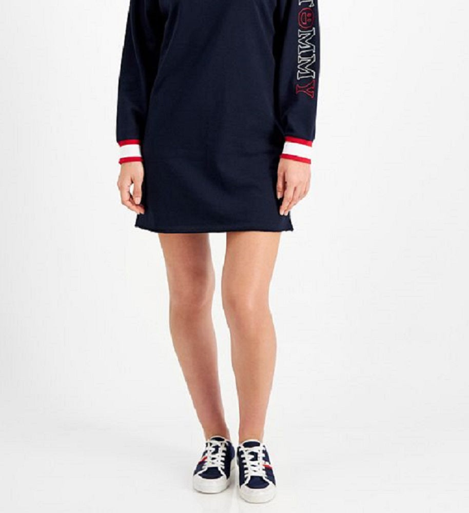 Vestido moletom com acabamento contrastante Tommy Jeans feminino azul