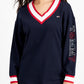 Vestido moletom com acabamento contrastante Tommy Jeans feminino azul