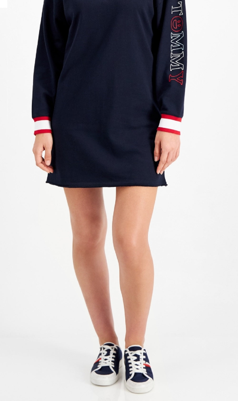 Vestido moletom com acabamento contrastante Tommy Jeans feminino azul