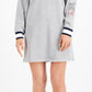 Vestido moletom feminino Tommy Jeans com acabamento contrastante, cinza, tamanho pequeno